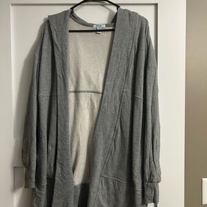 Gray Hooded Cardigan
